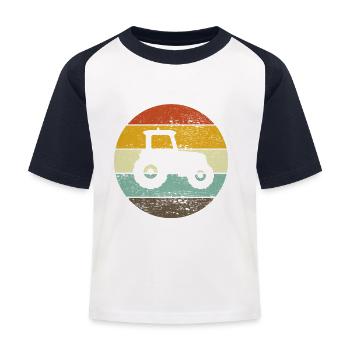 Trekker tracteur retro Tracteur tracteur cadeau - T-shirt baseball Enfant - blanc/marine - Devant