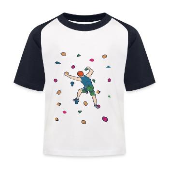 Bouldering Rock Climbing Climbing - Kids' Baseball T-Shirt - white/navy - Front
