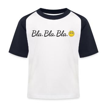 Blah Blah Blah Blahblahblah Blablabla Bla Bla Bla - Kids' Baseball T-Shirt - white/navy - Front