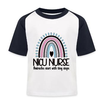 NICU Infirmière en soins intensifs néonatologiques - T-shirt baseball Enfant - blanc/marine - Devant