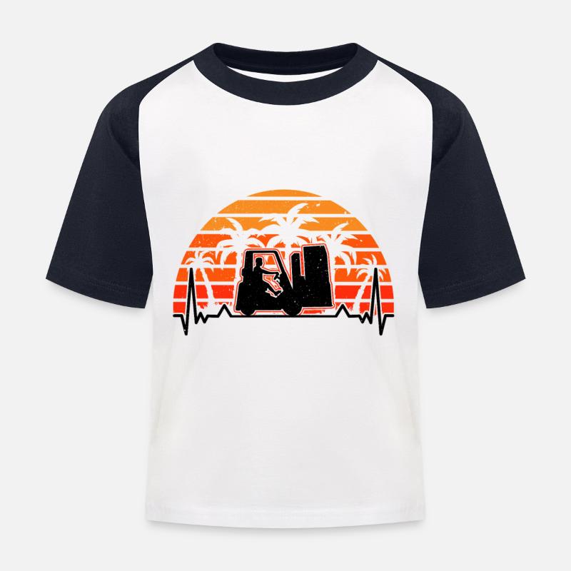 Staplerfahrer Evolution Gabelstapler Lagerist - Kinder Baseball T-Shirt - Weiß/Navy