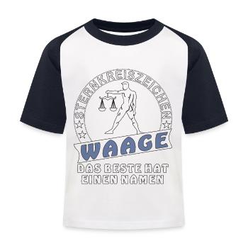WAAGE - Kinder Baseball T-Shirt - Weiß/Navy - Vorne