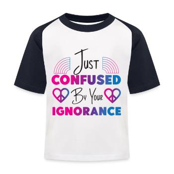 Bisexual Bi Pride Flag Just - Kids' Baseball T-Shirt - white/navy - Front