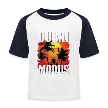 Mode Dubaï - T-shirt baseball Enfant - blanc/marine - Devant