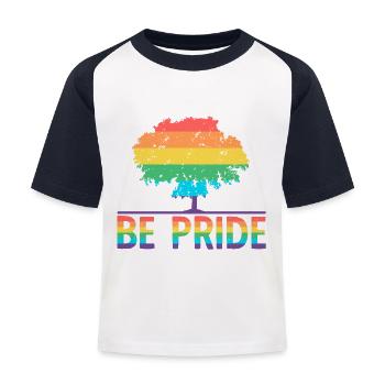 Be Pride Tree - LGBT Gay Pride Month Community - Kids' Baseball T-Shirt - white/navy - Front