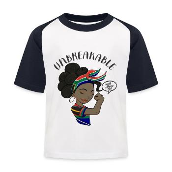 South African Girl Unbreakable I Heritage South - Kids' Baseball T-Shirt - white/navy - Front