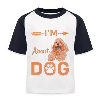 I Am Mutts About Dog Cocker Spaniel - Kids' Baseball T-Shirt - white/navy - Front