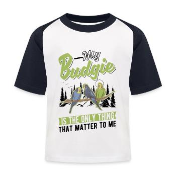 Perruche Budgerigar Welli - T-shirt baseball Enfant - blanc/marine - Devant