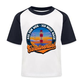 Carolinensiel - Kinder Baseball T-Shirt - Weiß/Navy - Vorne