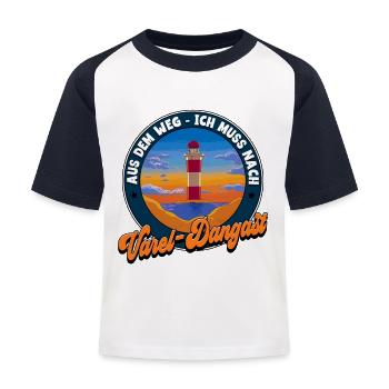 Varel-Dangast - Kinder Baseball T-Shirt - Weiß/Navy - Vorne