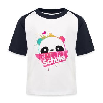 Schulanfänger, Erstklässler, ABC SCHÜTZE - Kinder Baseball T-Shirt - Weiß/Navy - Vorne