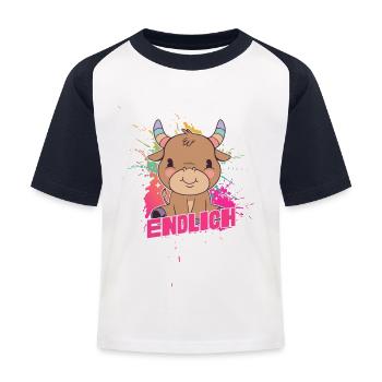 Schulanfänger, Erstklässler, ABC SCHÜTZE - Kinder Baseball T-Shirt - Weiß/Navy - Vorne