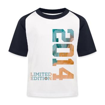12. GEBURTSTAG LIMITED EDITION 2014 - Kinder Baseball T-Shirt - Weiß/Navy - Vorne