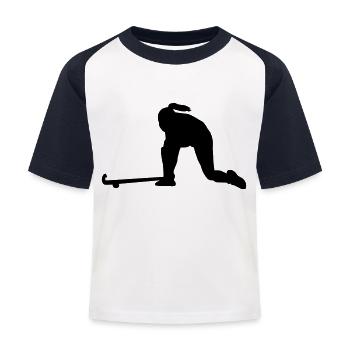 Women's Field Hockey Game - Kids' Baseball T-Shirt - white/navy - Front