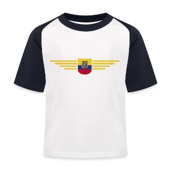 Ecuador Fans T-Shirt Design - Kids' Baseball T-Shirt - white/navy - Front