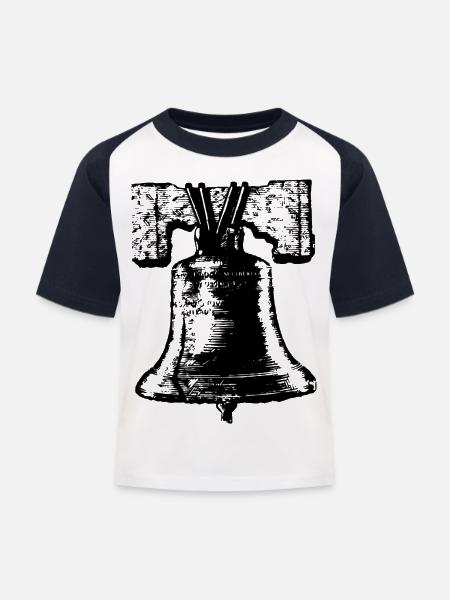 Glocke - Kinder Baseball T-Shirt - Weiß/Navy