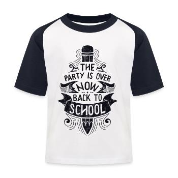 Back To School - Kids' Baseball T-Shirt - white/navy - Front