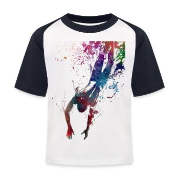 Sport de natation #swimmer #sport - T-shirt baseball Enfant - blanc/marine - Devant
