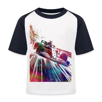 Voiture de course #racing #sport - T-shirt baseball Enfant - blanc/marine - Devant