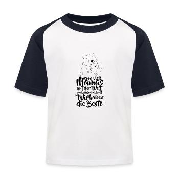 So viele Mamas auf der Welt Muttertag Geschenk - Kinder Baseball T-Shirt - Weiß/Navy - Vorne