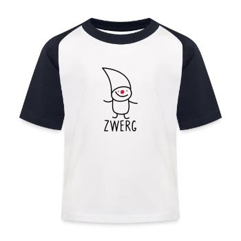 Zwerg - Kinder Baseball T-Shirt - Weiß/Navy - Vorne