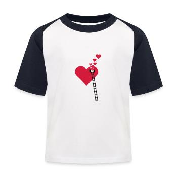 Échelle à la fenêtre - Fensterln / window heart (3c) - T-shirt baseball Enfant - blanc/marine - Devant