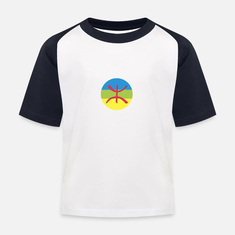 drapeau berbere amazigh - T-shirt baseball Enfant - blanc/marine