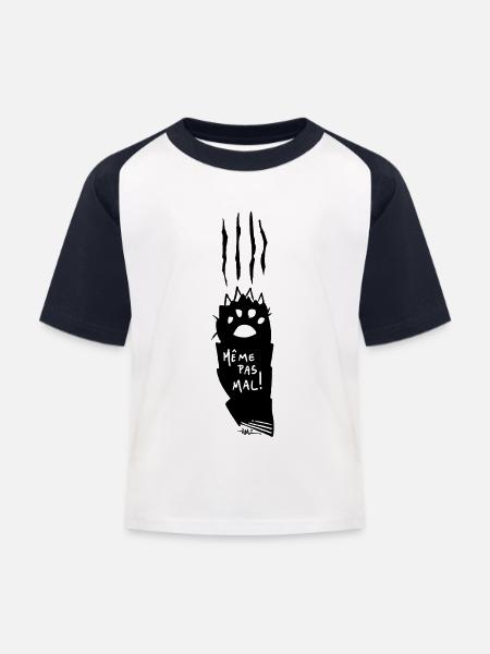 Katze kratzen - Kinder Baseball T-Shirt - Weiß/Navy