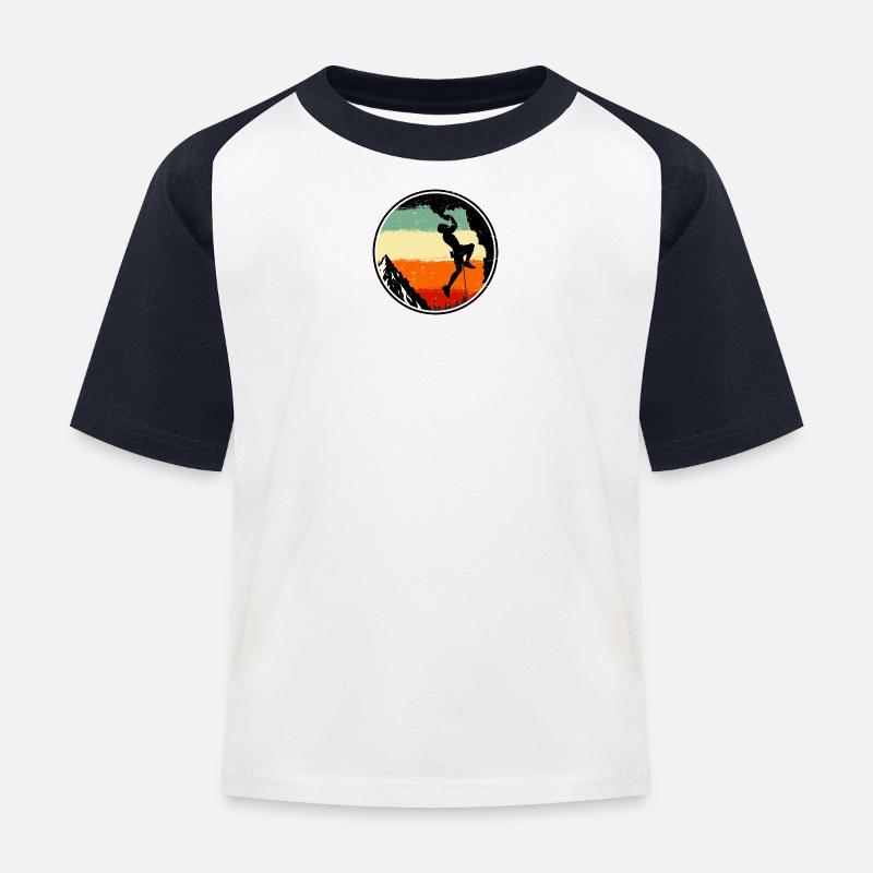 Grimpeur sur Sunset Ridge Retro - T-shirt baseball Enfant - blanc/marine