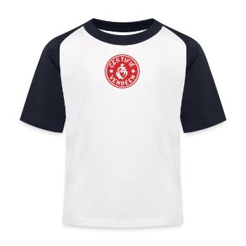 Logo certifié vendéen rouge et blanc - T-shirt baseball Enfant - blanc/marine - Devant