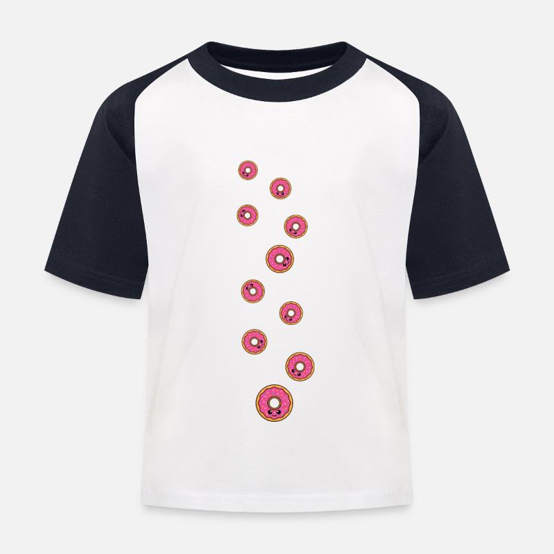 Donut Comic - Kids' Baseball T-Shirt - white/navy