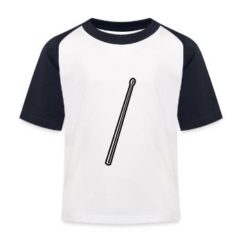 Bâton de tambour - T-shirt baseball Enfant - blanc/marine - Devant
