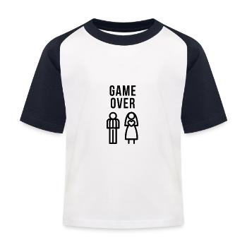 Stag and hen party - Game Over - Kids' Baseball T-Shirt - white/navy - Front