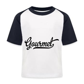 Gourmet - Kinder Baseball T-Shirt - Weiß/Navy - Vorne