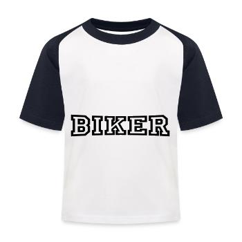 Biker - T-shirt baseball Enfant - blanc/marine - Devant
