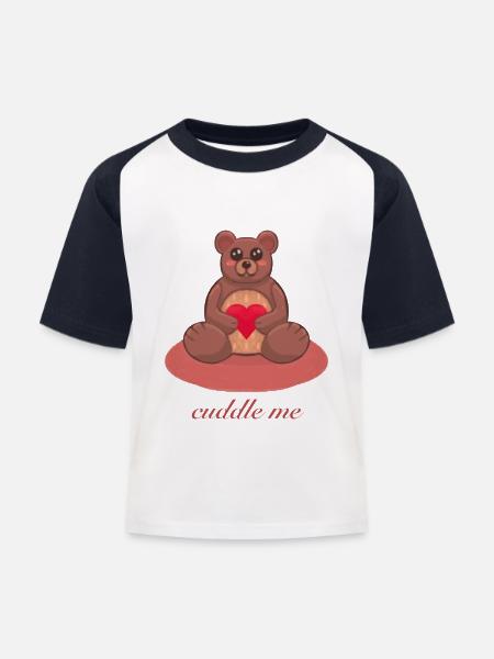 Kuschelbär - Kinder Baseball T-Shirt - Weiß/Navy