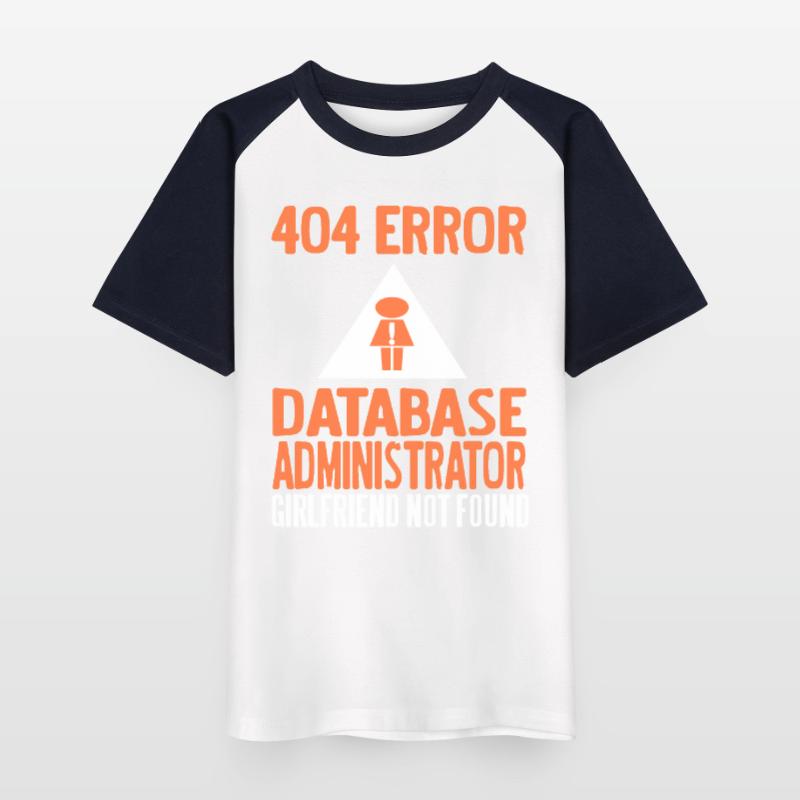 404 Error Database Admin Girlfriend Not Found Kids' Baseball T-Shirt