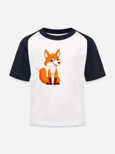 Bin Halt Ein Fuchs - Kinder Baseball T-Shirt - Weiß/Navy