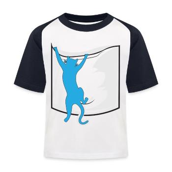 chat dans votre poche - T-shirt baseball Enfant - blanc/marine - Devant