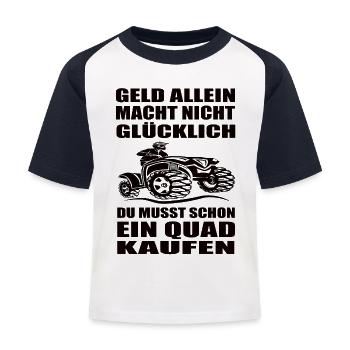 Quad - Kinder Baseball T-Shirt - Weiß/Navy - Vorne
