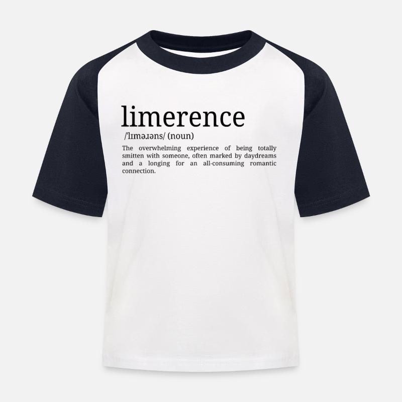 Limerence - Dictionary Definition - Kids' Baseball T-Shirt - white/navy