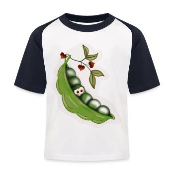 Erbsen - Kinder Baseball T-Shirt - Weiß/Navy - Vorne