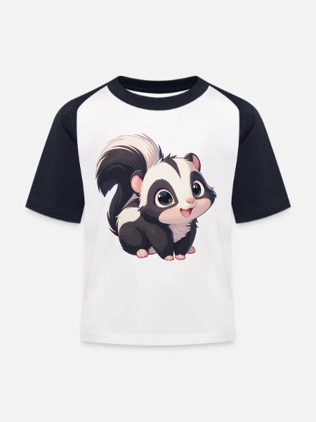 Stinktiere Stinktier - Kinder Baseball T-Shirt - Weiß/Navy