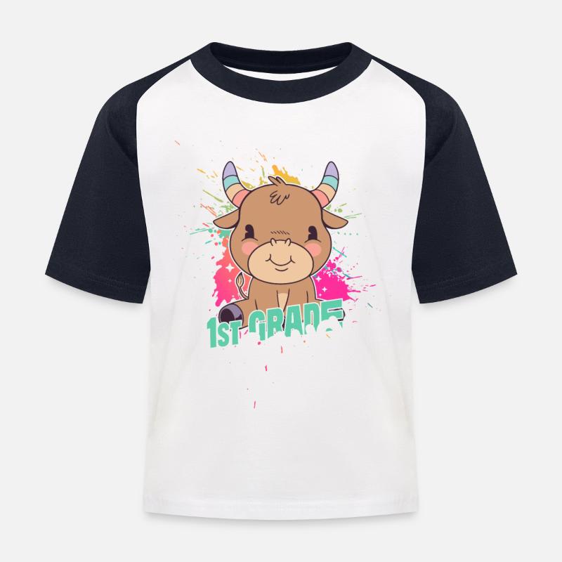 Finally 1st Grade, First Grader - Kids' Baseball T-Shirt - white/navy