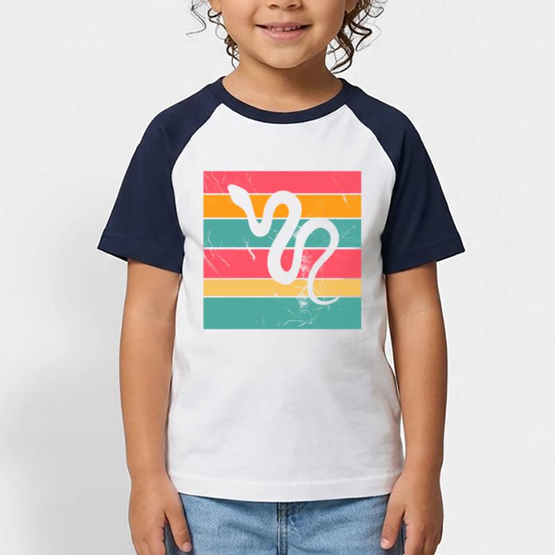 Snake Retro Reptile Python Idée cadeau T-shirt baseball Enfant