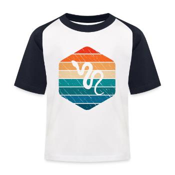 Snake Retro Reptile Python Idea regalo - Maglietta da baseball per bambini - bianco/navy - Fronte