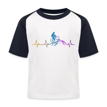 Funny Road Bike Riding Cycling - Kinder Baseball T-Shirt - Weiß/Navy - Vorne