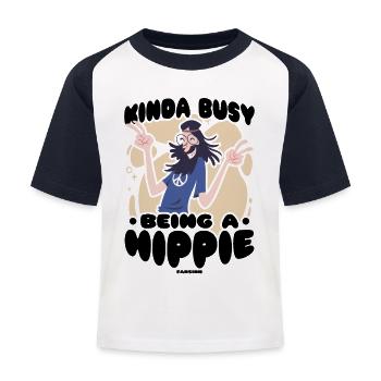 Hippie - T-shirt baseball Enfant - blanc/marine - Devant