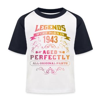 1943 Birthday - Kinder Baseball T-Shirt - Weiß/Navy - Vorne