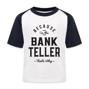 Bankangestellte Berufsbezeichnung Beruf - Kinder Baseball T-Shirt - Weiß/Navy - Vorne